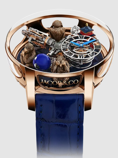 Jacob & Co astronomia art THREE WISE MONKEYS + TEMPLE (ROSE GOLD) replica watch AT102.40.AB.UB.A Jacob & Co astronomia art THREE WISE MONKEYS + TEMPLE (ROSE GOLD) replica watch AT102.40.AB.UB.A